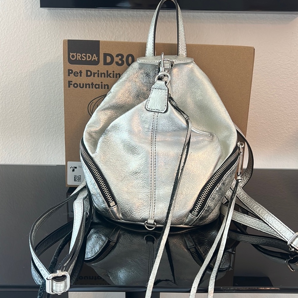 Rebecca Minkoff Silver Backpack - Vintage